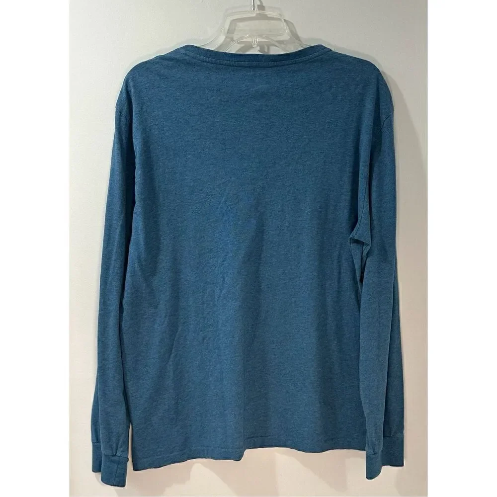 Polo Ralph Lauren men’s long sleeve blue v-neck shirt size Large   #38-0981